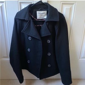 Aeropostale Black‎ Wool-Blend Peacoat